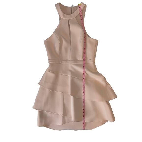 BCBGMaxazria Blush Pink Key Hole Tiered Mini Dress Size 4 - Picture 11 of 13